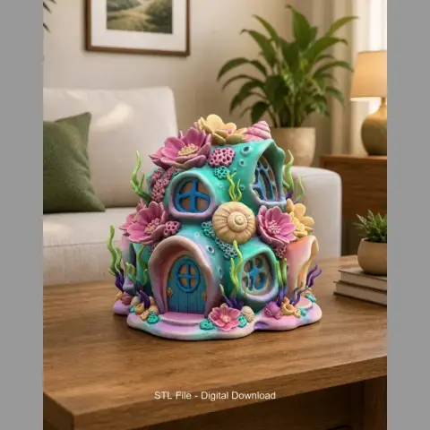 Fantasy Underwater Cottage STL File for 3D Printing