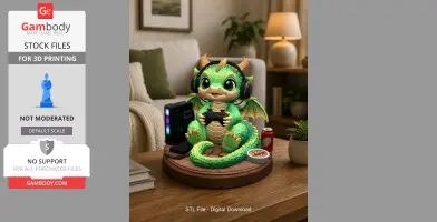 Gamer Dragon STL File for 3D Print