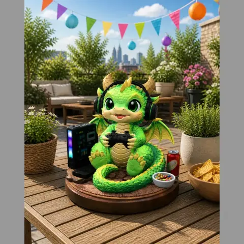 Gamer Dragon STL File for 3D Print