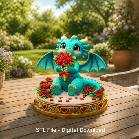 Romantic Dragon STL File for 3D Print
