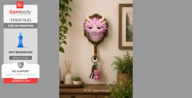 Grumpy Dragon Wall Hook STL File for 3D Print