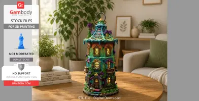 Fantasy Tower Lantern House STL File for 3D Print