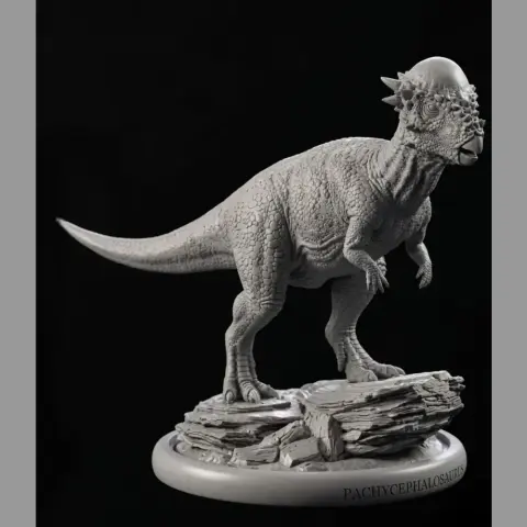 Pachycephalosaurus Statue - Dinosaur Sculpted Realistic STL Model