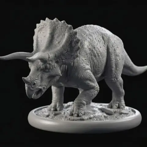 Triceratops Statue - Dinosaur Sculpted Realistic 3D Files