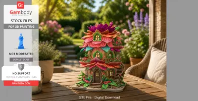 Whimsical Blossom Cottage STL File for 3D Printing