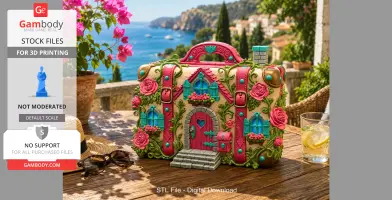 Fantasy Suitcase House STL File for 3D Print