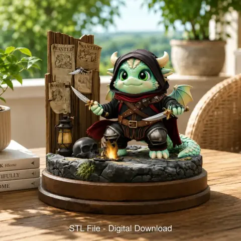 Fantasy Assassin Dragon STL File for 3D Printing