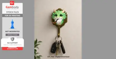 Wise Dragon Wall Hook STL File for 3D Print