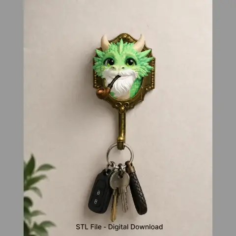 Wise Dragon Wall Hook STL File for 3D Print