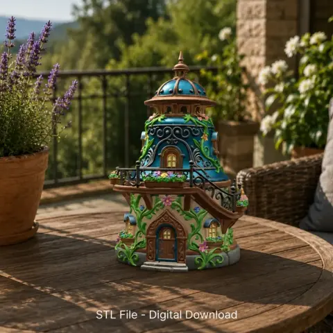 Fantasy Bell Tower House STL File for 3D Print