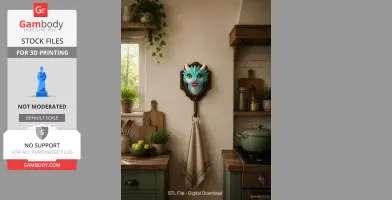 Funny Kiss Dragon Wall Hook STL File for 3D Print