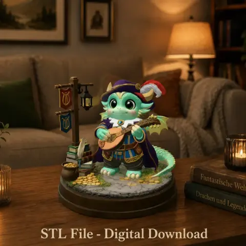 Mystic Bard Dragon STL File for 3D Printing