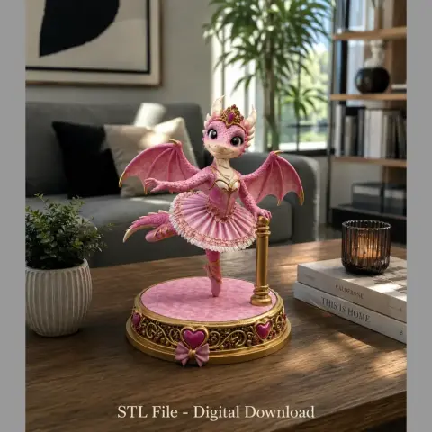 Ballerina Dragon Princess STL File for 3D Printing