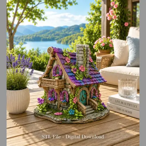 Enchanted Bloom Cottage STL File for 3D Printing