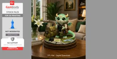 Cute Camera Baby Dragon STL File for 3D Print
