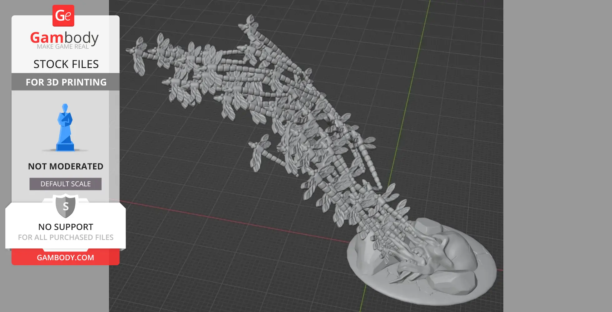 A 3D model of a swirling cluster of small insect-like creatures on a round base for printing.