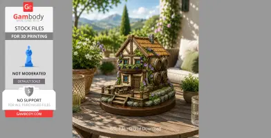 Fantasy Wine Cottage – Medieval Vineyard House STL for 3D Printing