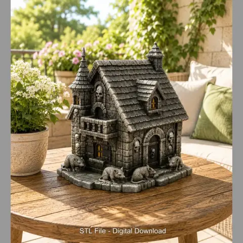 Haunted Fantasy Rat Cottage STL for 3D Printing