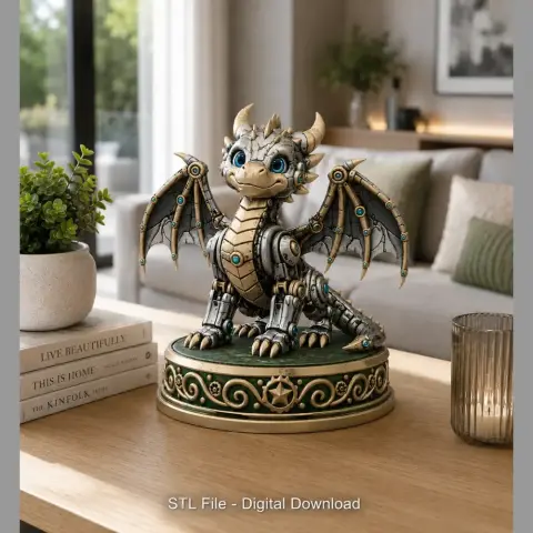 Mechanical Fantasy Dragon STL for 3D Printing