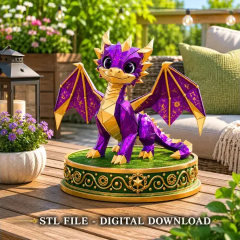 Origami Style Baby Dragon STL File for 3D Print