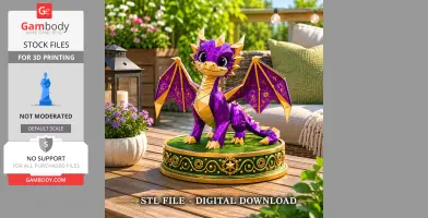 Origami Style Baby Dragon STL File for 3D Print