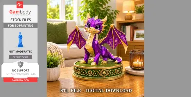Origami Style Baby Dragon STL File for 3D Print