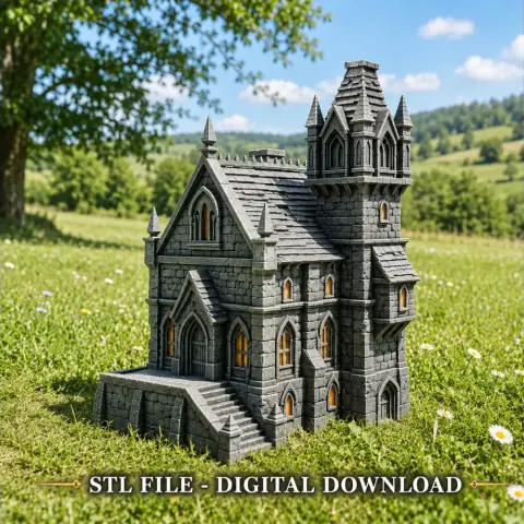 Gothic Manor STL – Dark Fantasy Mansion for 3D Printing