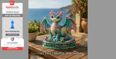 Coral Reef Baby Dragon STL for 3D Print