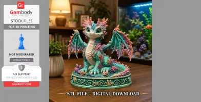 Coral Reef Baby Dragon STL for 3D Print