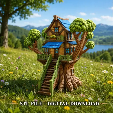 Fantasy Treehouse STL File for 3D Print