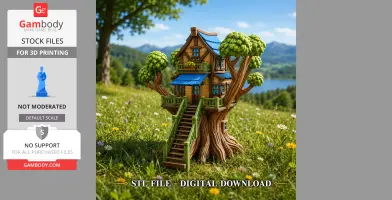 Fantasy Treehouse STL File for 3D Print