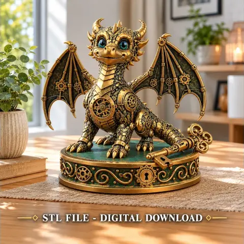 Mechanical Fantasy Dragon STL File for 3D Printing