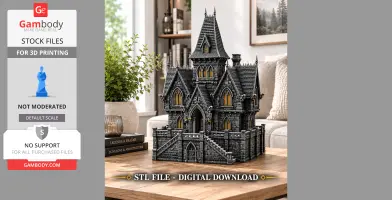Dark Fantasy Mansion STL File for 3D Printing