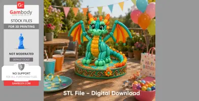Cute Balloon Baby Dragon STL File for 3D Print