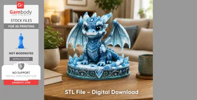 Crystal Ice Baby Dragon STL File for 3D Print