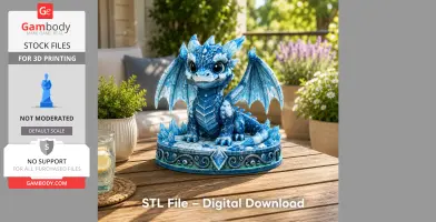 Crystal Ice Baby Dragon STL File for 3D Print