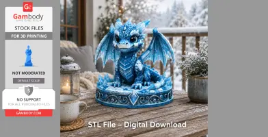 Crystal Ice Baby Dragon STL File for 3D Print
