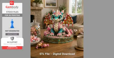 Candy Kingdom Baby Dragon STL File for 3D Print