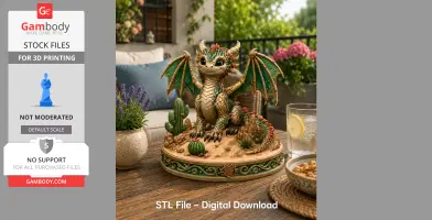 Fantasy Desert Dragon STL File for 3D Printing