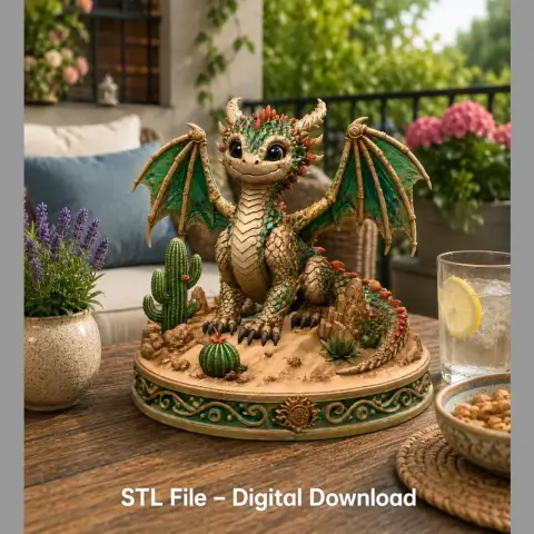 Fantasy Desert Dragon STL File for 3D Printing