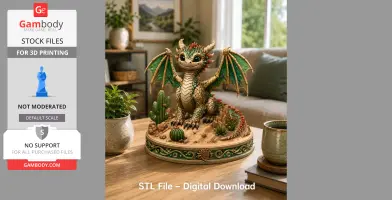 Fantasy Desert Dragon STL File for 3D Printing