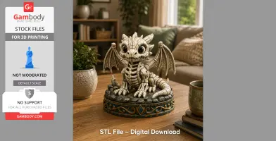 Baby Skeleton Dragon STL File for 3D Print