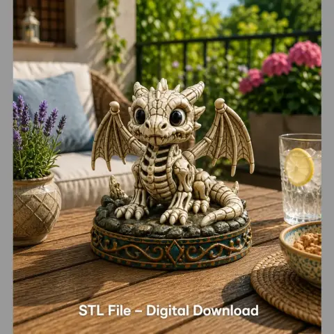 Baby Skeleton Dragon STL File for 3D Print