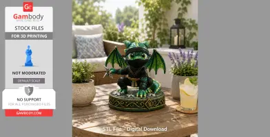 Cute Fantasy Ninja Dragon STL File for 3D Printing