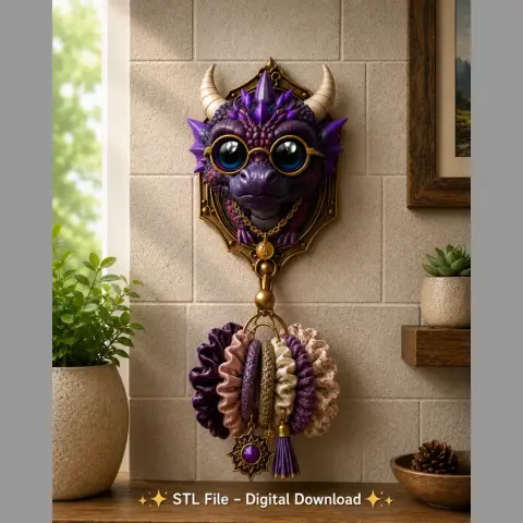 Kawaii Dragon Key Holder STL File for 3D Print