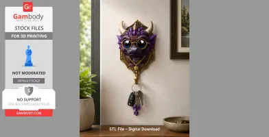 Kawaii Dragon Key Holder STL File for 3D Print