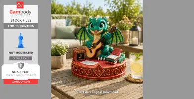 Baby Dragon Bard STL File for 3D Print
