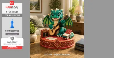 Baby Dragon Bard STL File for 3D Print