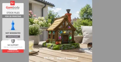 Fantasy Alchemist Cottage STL File for 3D Print