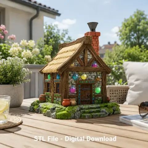 Fantasy Alchemist Cottage STL File for 3D Print